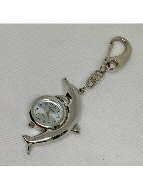 Daniel David collection dolphin SilverTone tone keychain watch quartz running